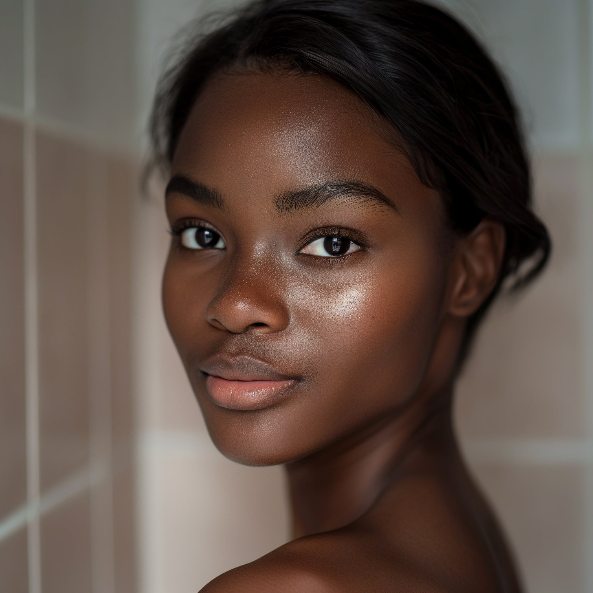 Beautiful woman with Combination Skin - with Dry and Oily skin zones