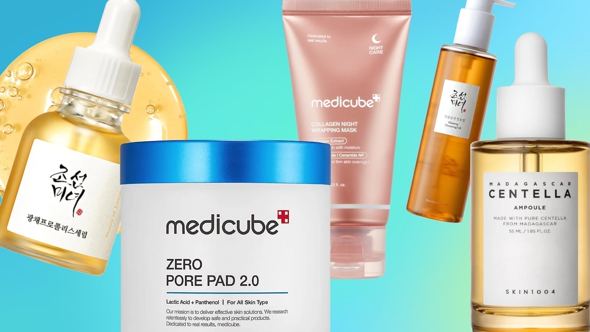 Korean skincare textures and glowing glass skin close-up showing hydration and radiance