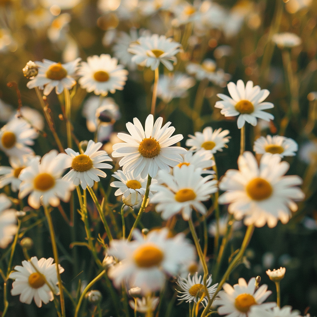 Chamomiles in a field