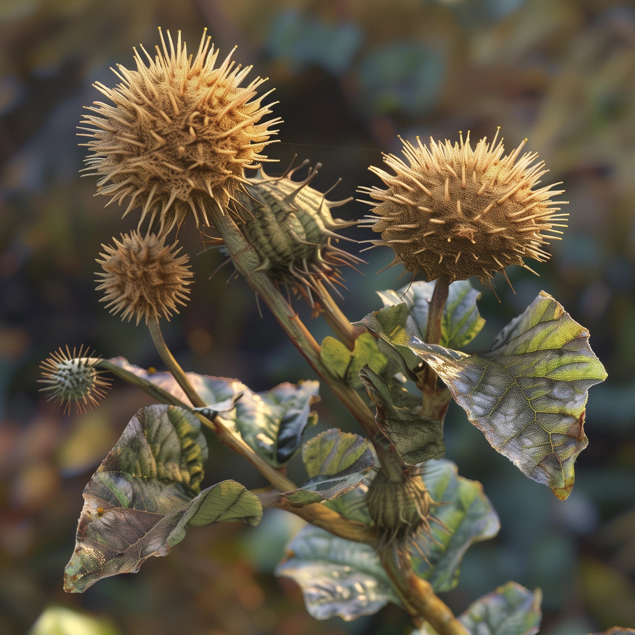 Burdock photo detail in the forest