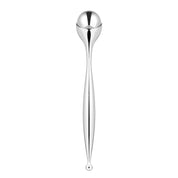 Front view of a 3D facial roller with dual spherical heads, highlighting its sculpting and contouring design.