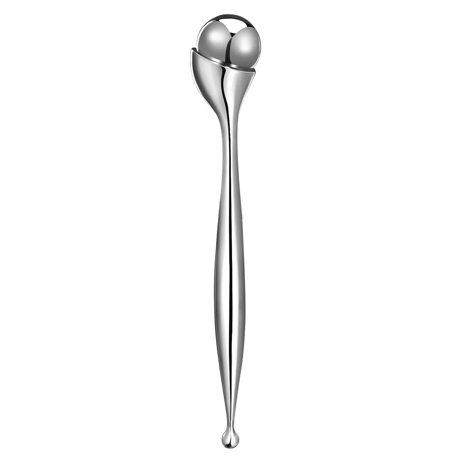 3D facial massage roller with dual rotating spheres, designed for lifting and firming the skin.
