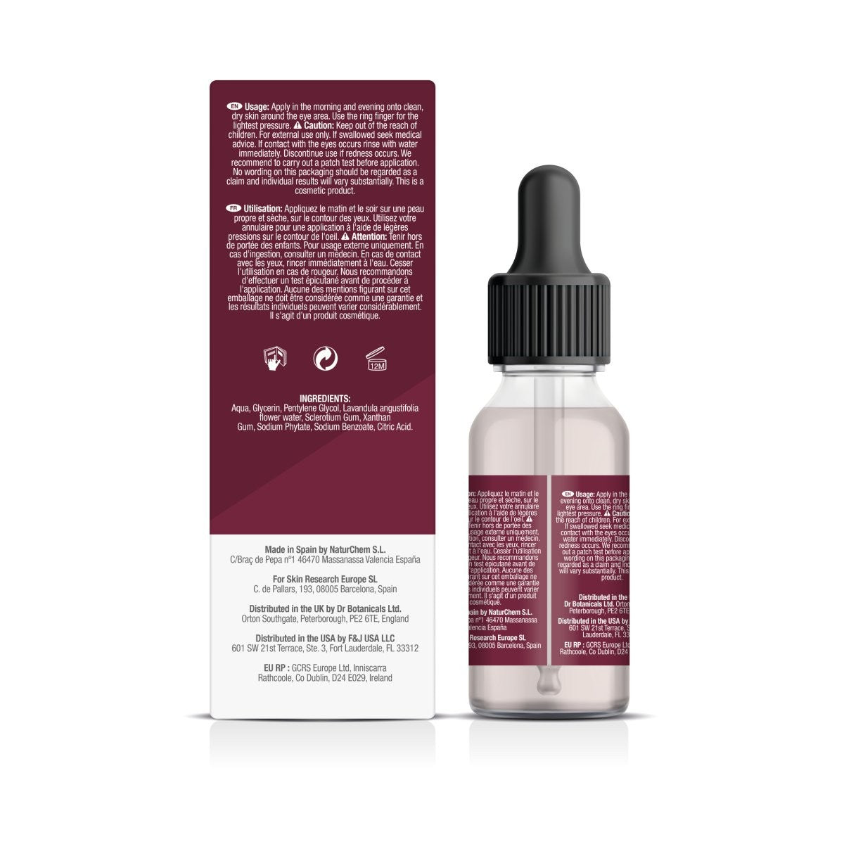 Intensywne serum pod oczy z różą i lawendą na noc 15ml