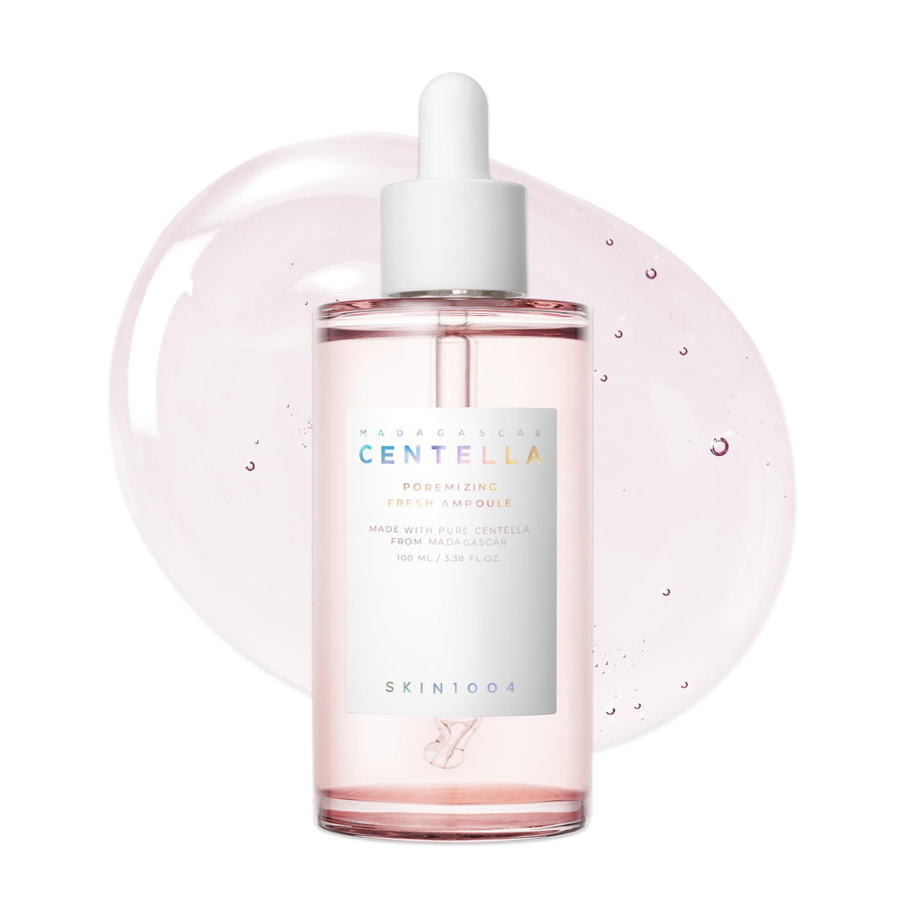 Skincare bottle with dropper labeled 'Centella' on a white background
