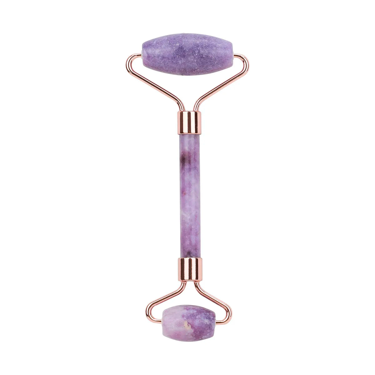 Purple jade facial roller showcased in a product shoot, emphasising its luxurious tone and calming skincare benefits.
