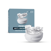 Product shot of Anti Snore Mouth Guard Pro with its packaging box, shown together on a clean background.