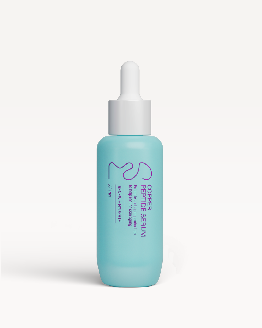 Skincare serum bottle with dropper on a light gray background