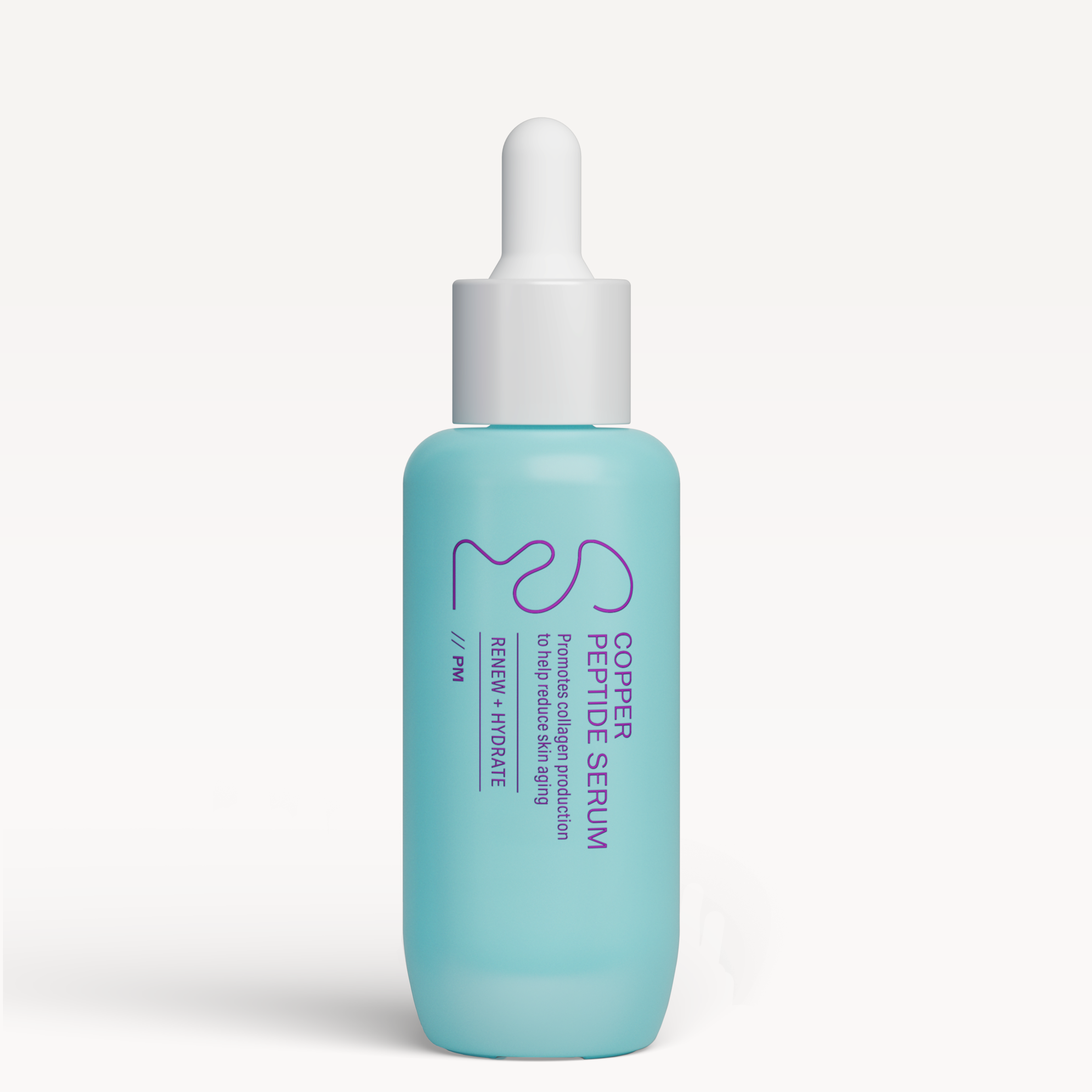 Skincare serum bottle with dropper on a light gray background