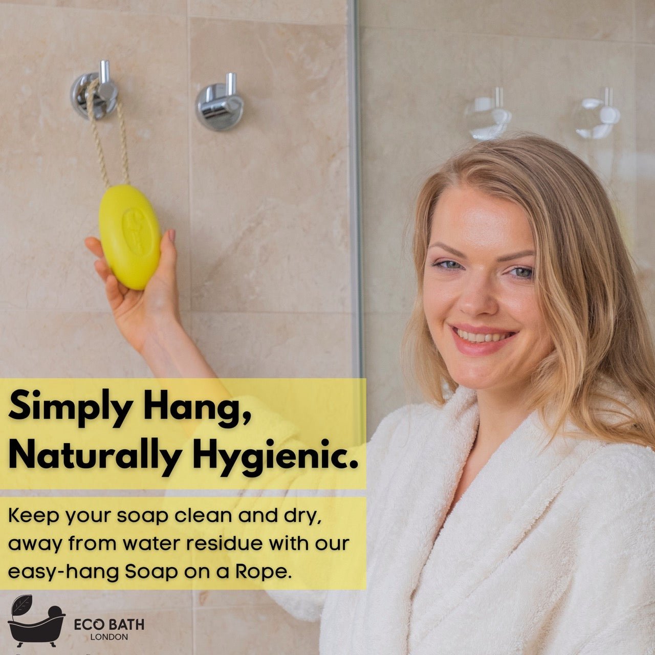 Lime Soap on a Rope 220g - Luxury Eco-Friendly Lime Soap, Refreshing Body Wash Bar with Shea Butter