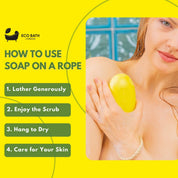 Lime Soap on a Rope 220g - Luxury Eco-Friendly Lime Soap, Refreshing Body Wash Bar with Shea Butter