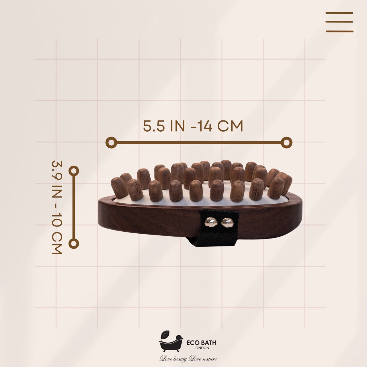 Walnut Wood Cellulite Hand Brush - Luxurious Cellulite Treatment Brush