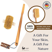 Luxury Natural Sisal Olive Wood Body Brush