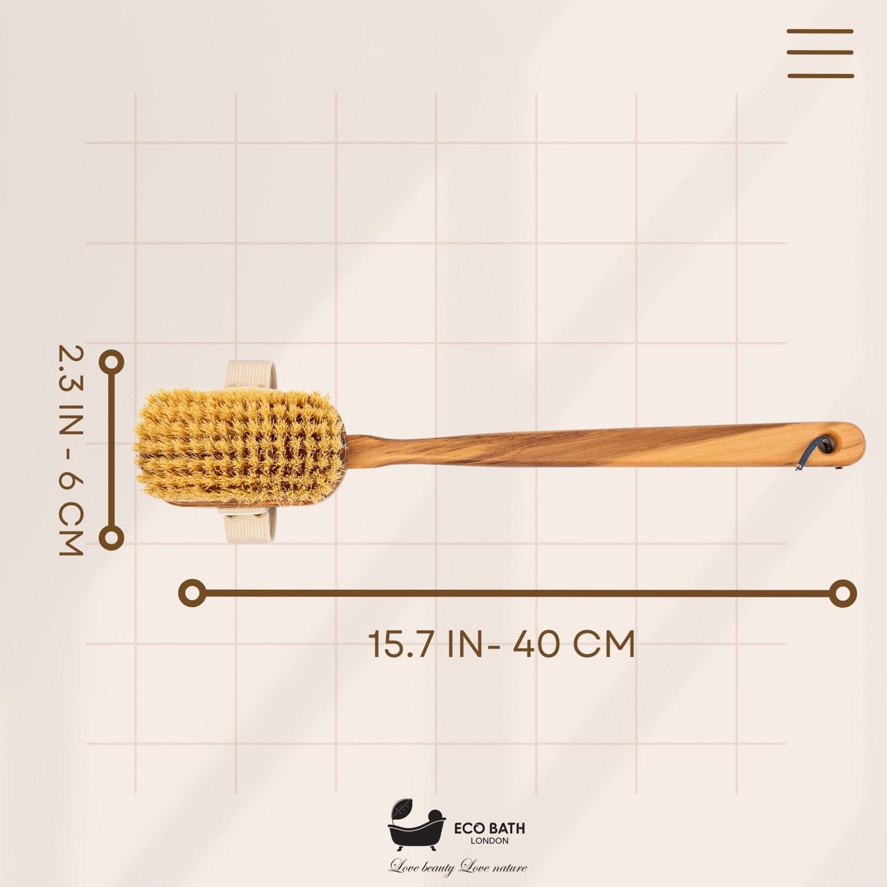 Luxury Natural Sisal Olive Wood Body Brush