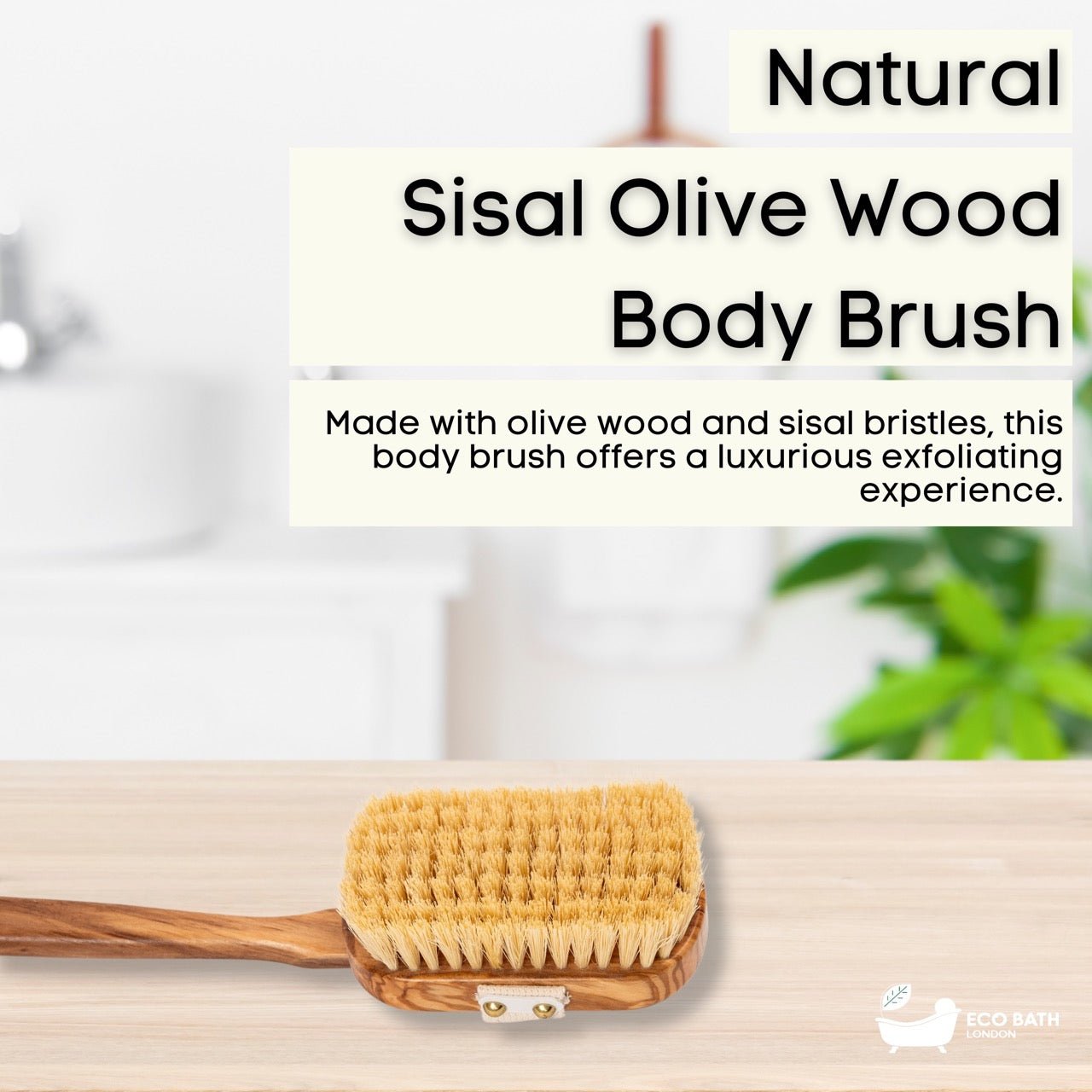 Luxury Natural Sisal Olive Wood Body Brush