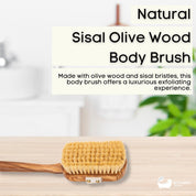 Luxury Natural Sisal Olive Wood Body Brush