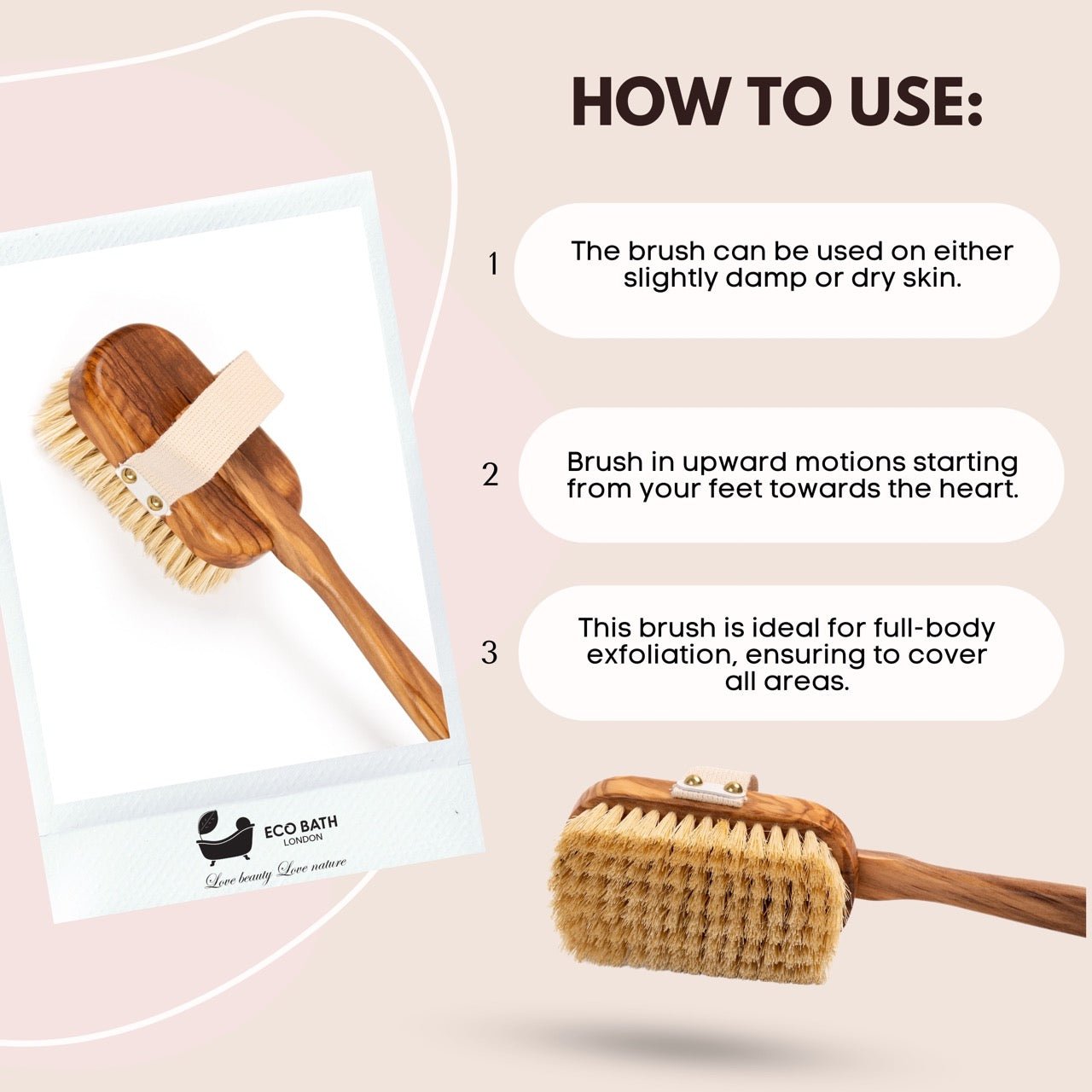 Luxury Natural Sisal Olive Wood Body Brush
