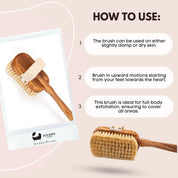 Luxury Natural Sisal Olive Wood Body Brush