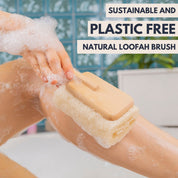 Natural Loofah Brush - Premium Loofah Body Brush with Handle