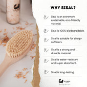 Eco Bath London Natural Hard Sisal Body Brush with Detachable Handle