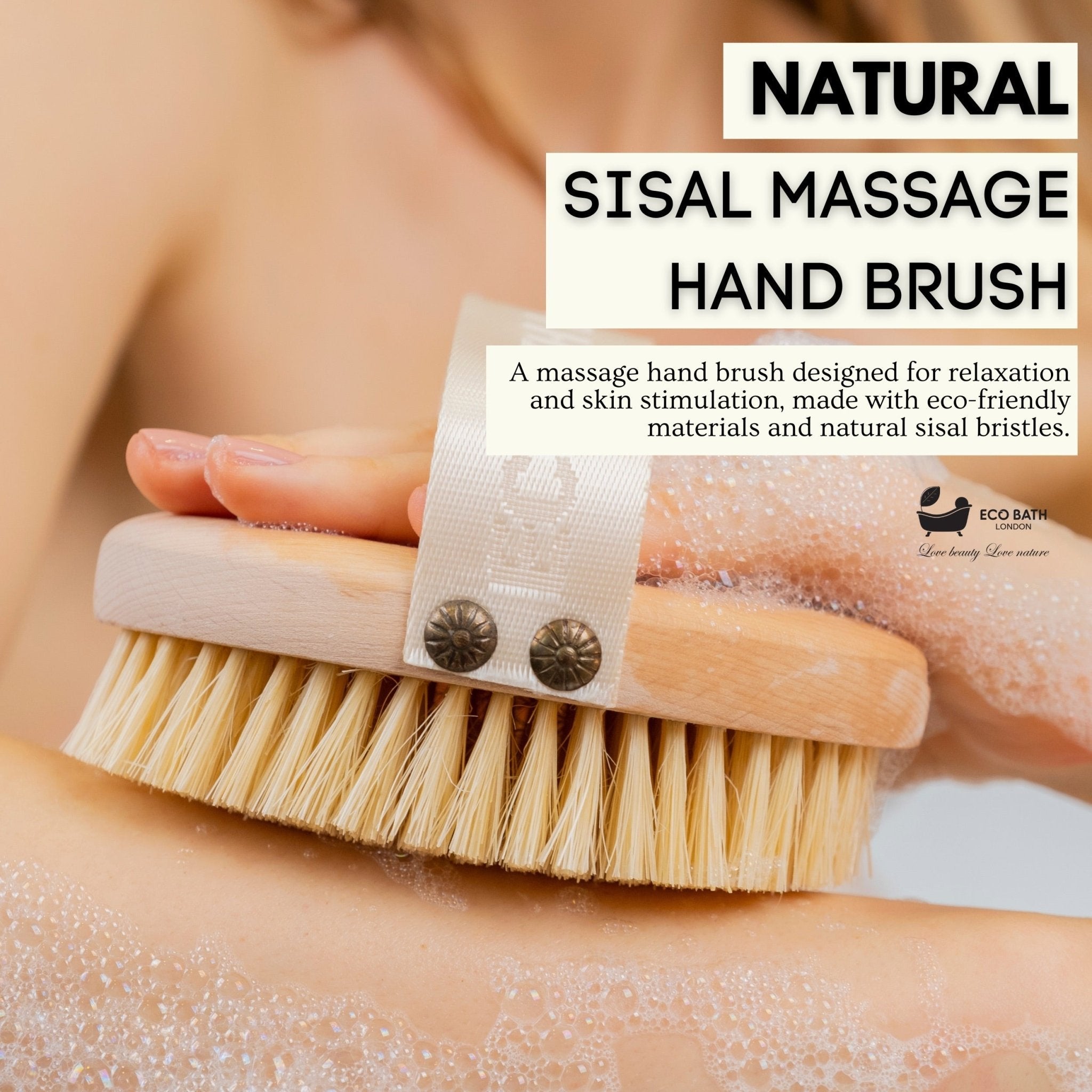 Natural Sisal Massage Hand Brush - Dry Brushing Hand Brush for Exfoliation