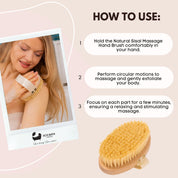 Natural Sisal Massage Hand Brush - Dry Brushing Hand Brush for Exfoliation