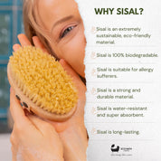 Natural Sisal Massage Hand Brush - Dry Brushing Hand Brush for Exfoliation