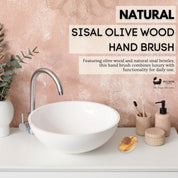 Natural Sisal Olive Wood Hand Brush - Premium Olive Wood Sisal Hand Brush