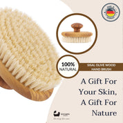 Natural Sisal Olive Wood Hand Brush - Premium Olive Wood Sisal Hand Brush