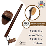Natural Sisal Walnut Wood Body Brush