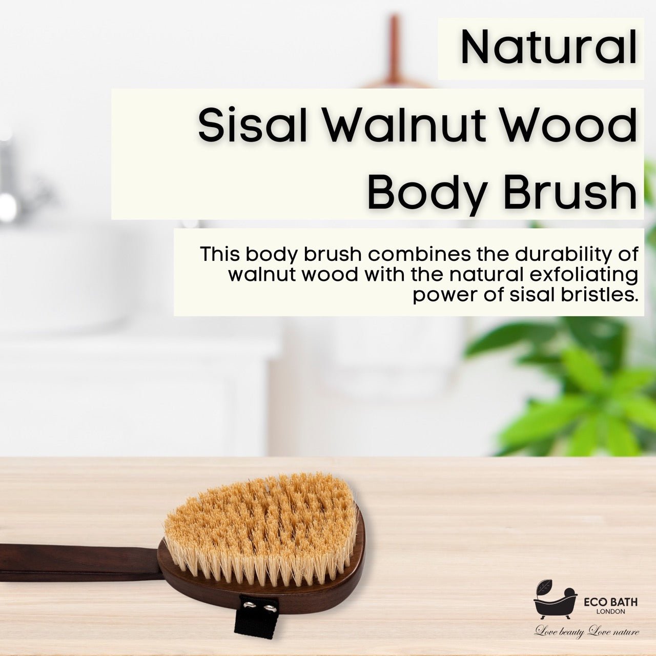 Natural Sisal Walnut Wood Body Brush