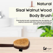 Natural Sisal Walnut Wood Body Brush