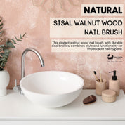 Natural Sisal Walnut Wood Nail Brush