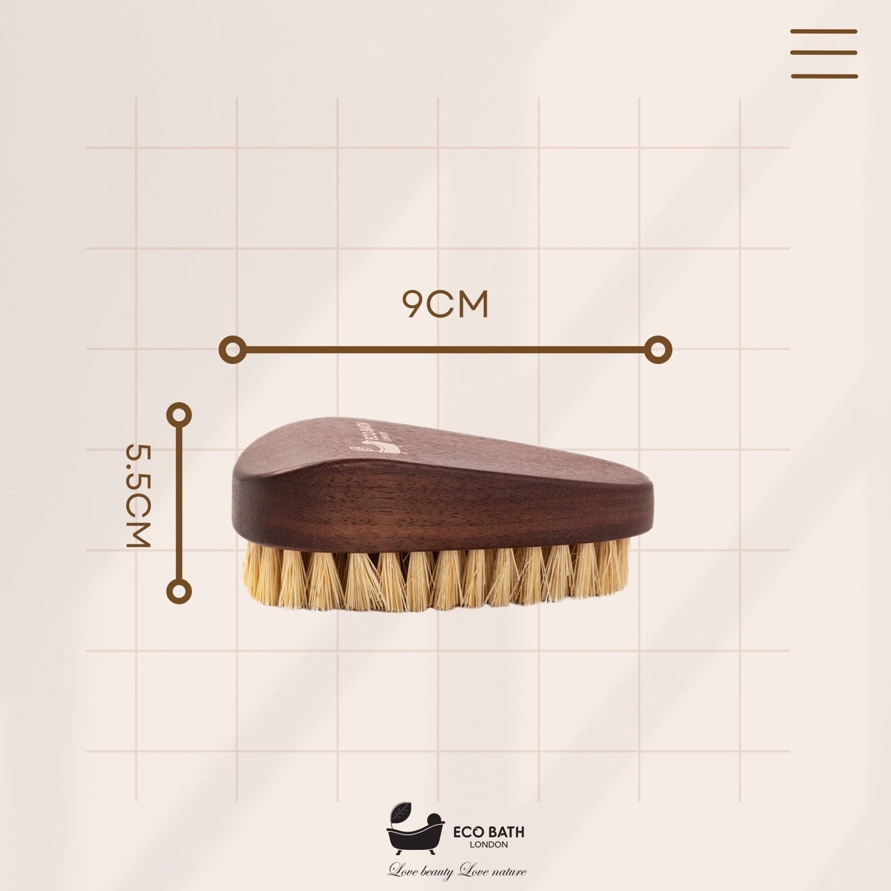 Natural Sisal Walnut Wood Nail Brush