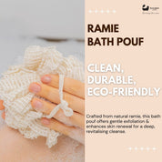 Ramie Bath Puff - Soft Body Scrubber Bath Sponge