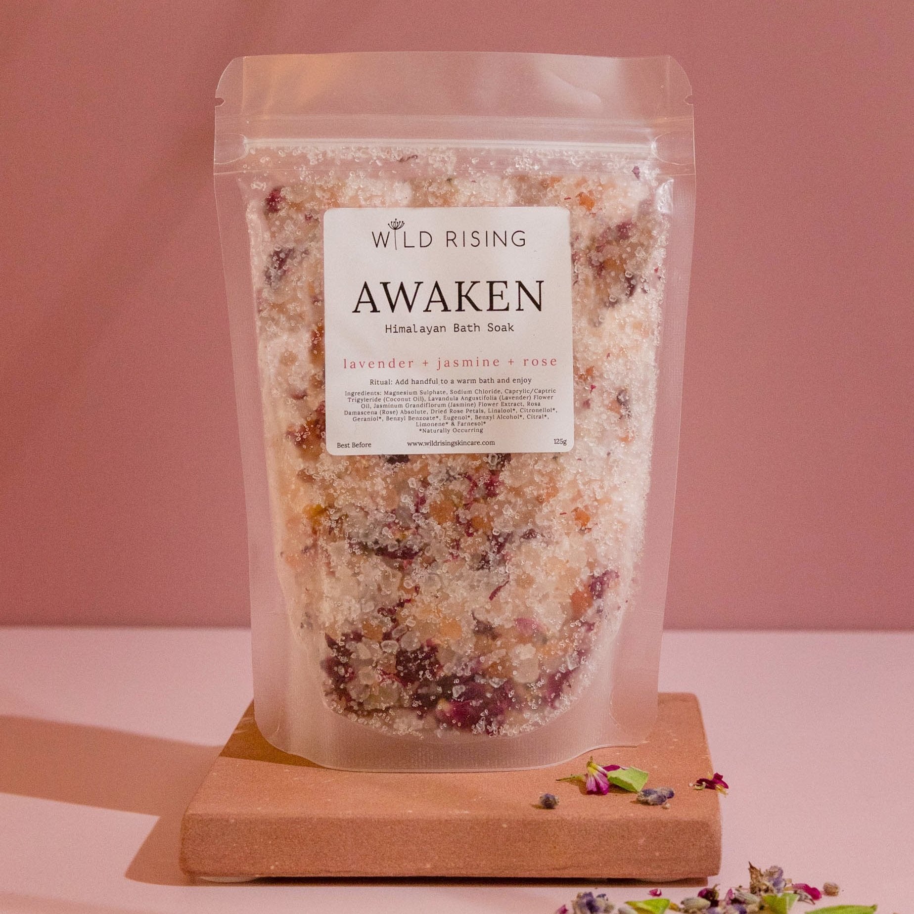 Obudź się - Sól do kąpieli lawendowa, jaśminowa i różana 125g