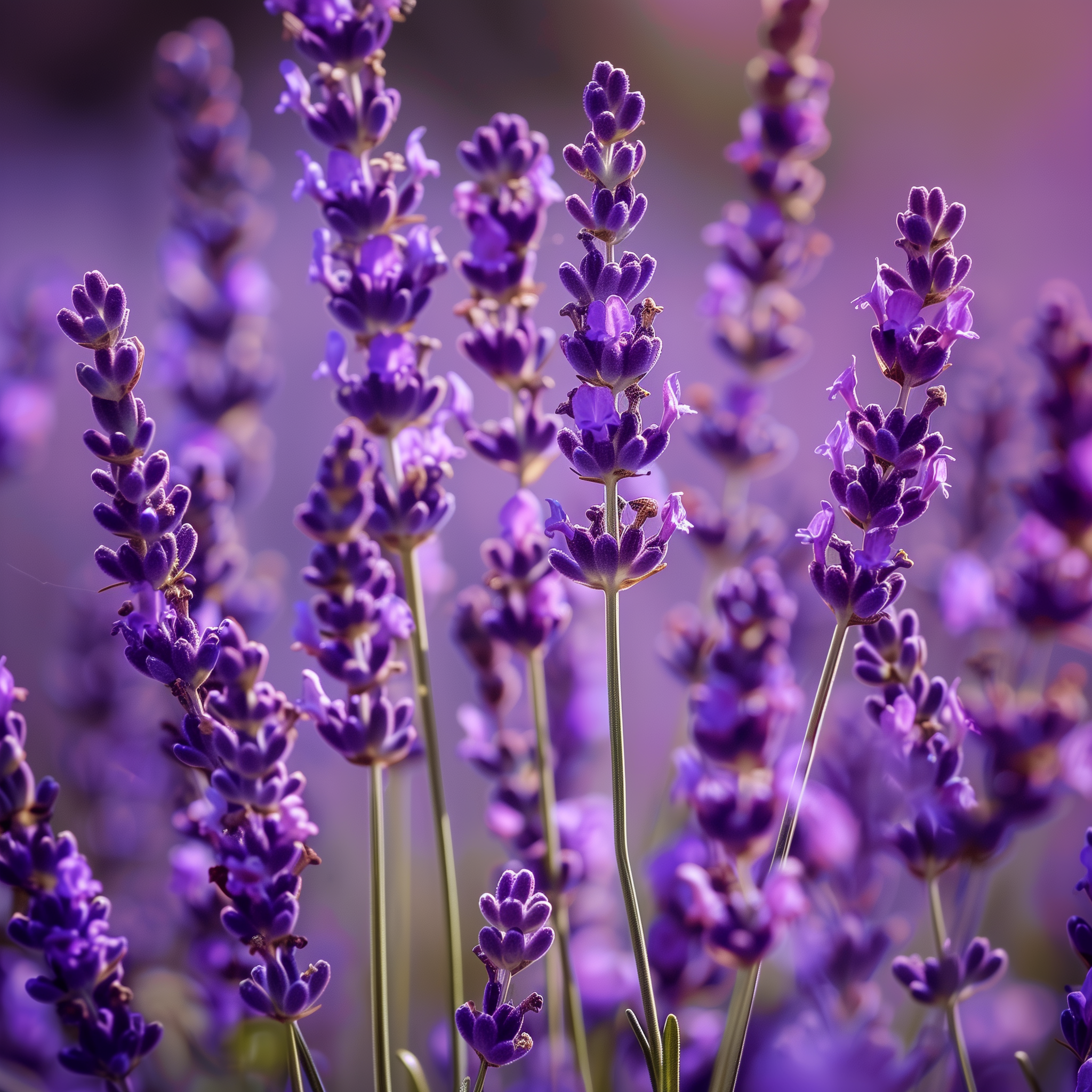 Lavender detail on a field
