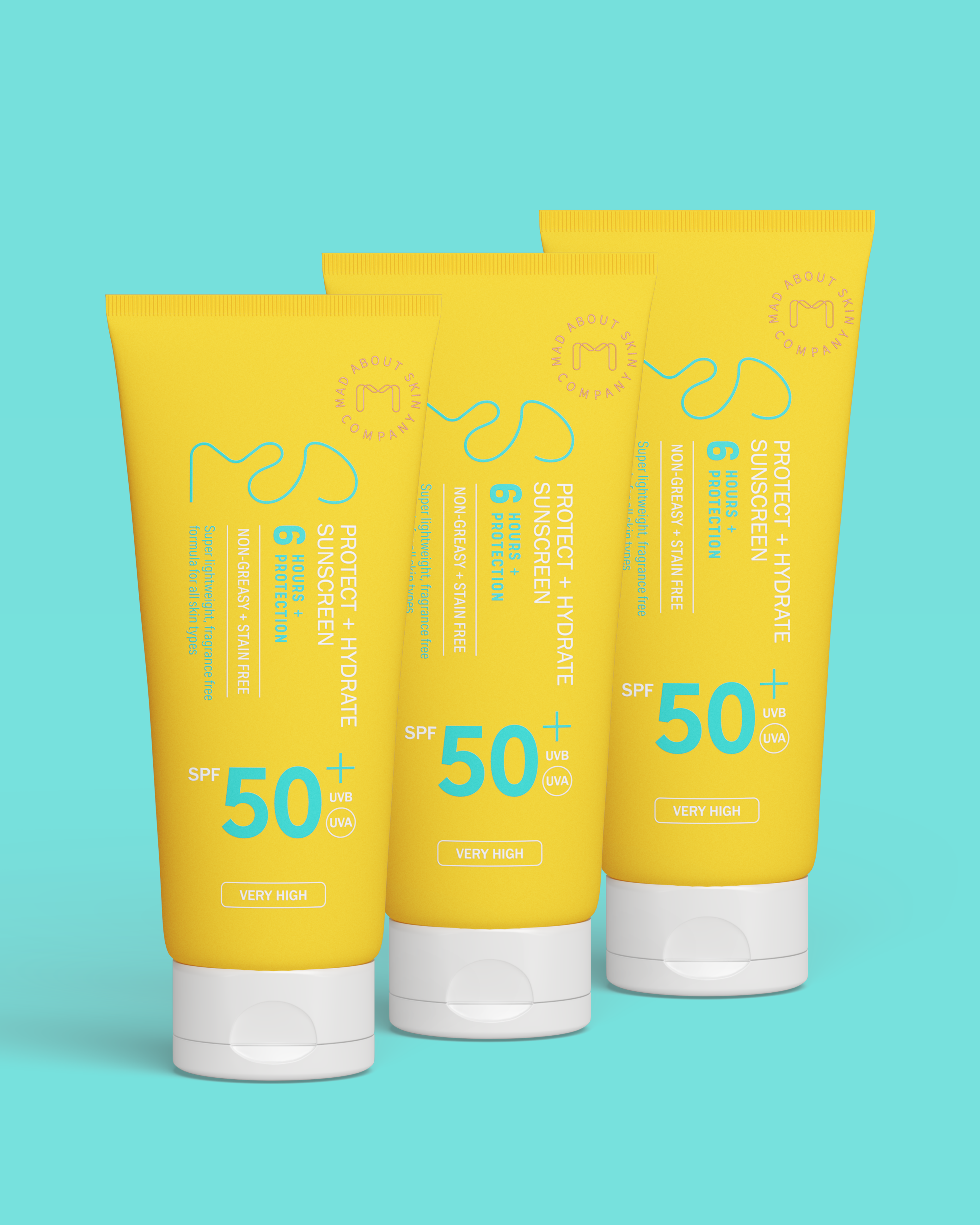 Value sunscreen bundle featuring three hydrating SPF 50 moisturisers to support daily protection against sun exposure and environmental damage.