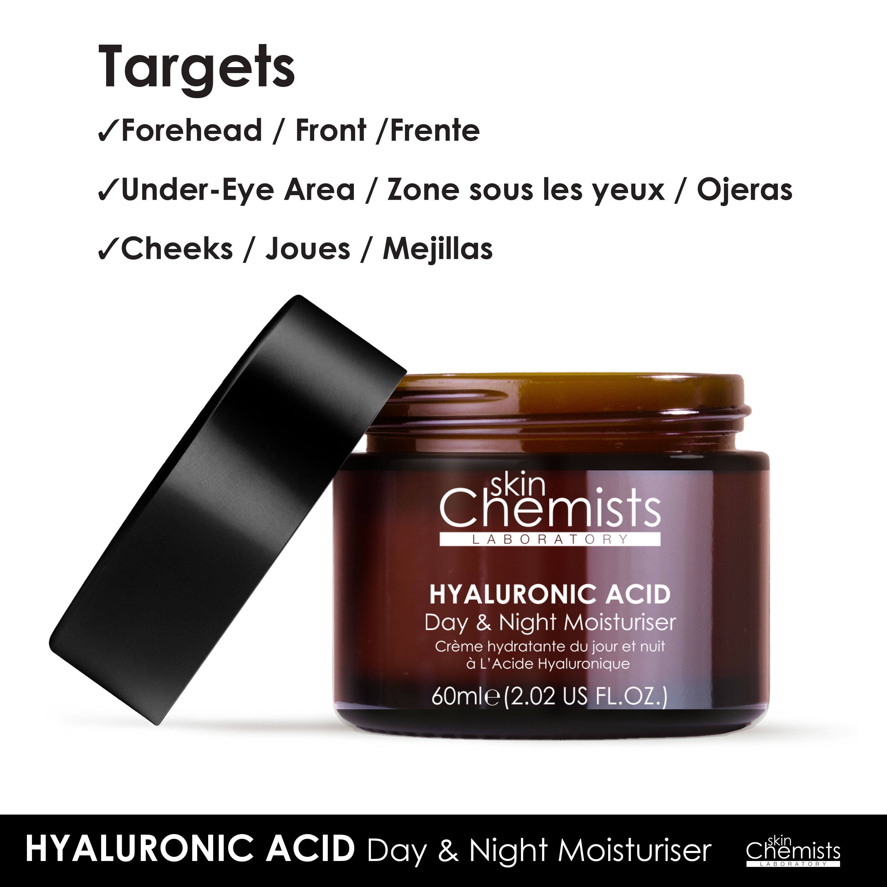 Crème de jour hydratante à l'acide hyaluronique 60 ml