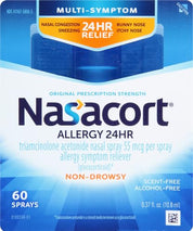 Nasacort 24HR Allergy Nasal Spray for Adults – Non-Drowsy, Alcohol-Free (60 Sprays)