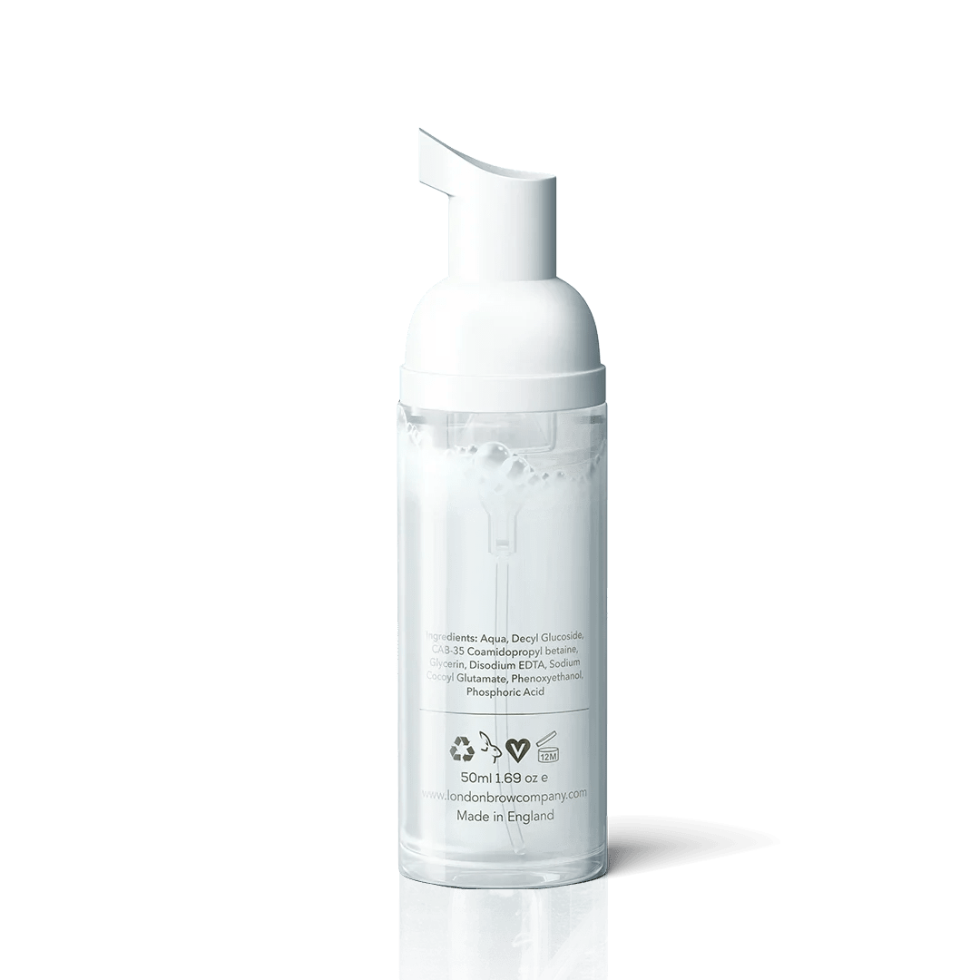Champú natural para cejas y pestañas, limpiador espumoso