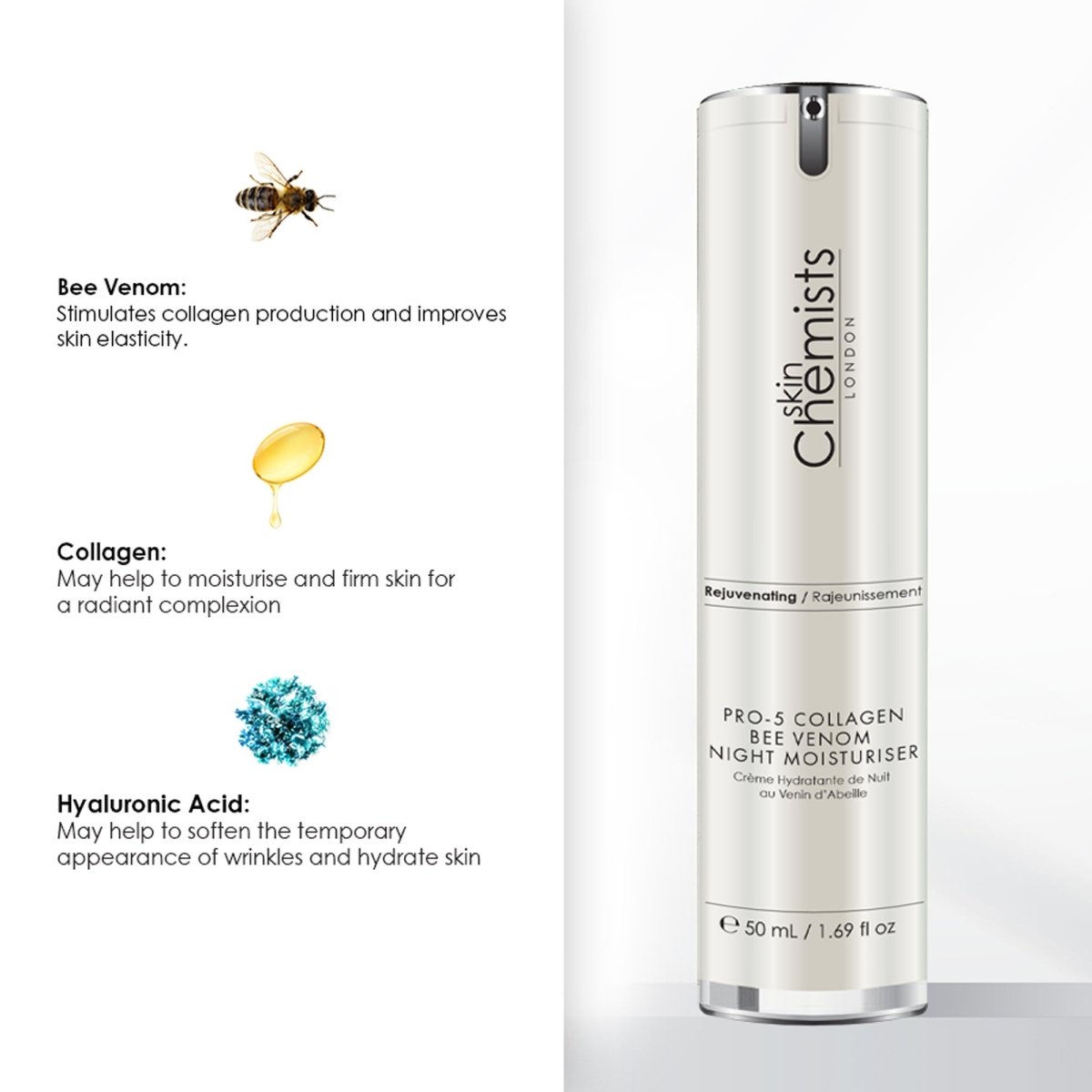 Crème de Nuit au Collagène et Venin d'Abeille Pro-5 50ml