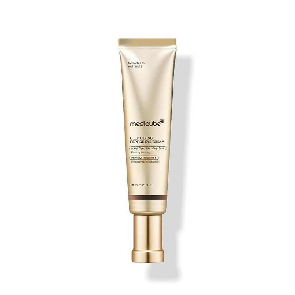Medicube Deep Lifting Peptide Eye Cream tube on a white background