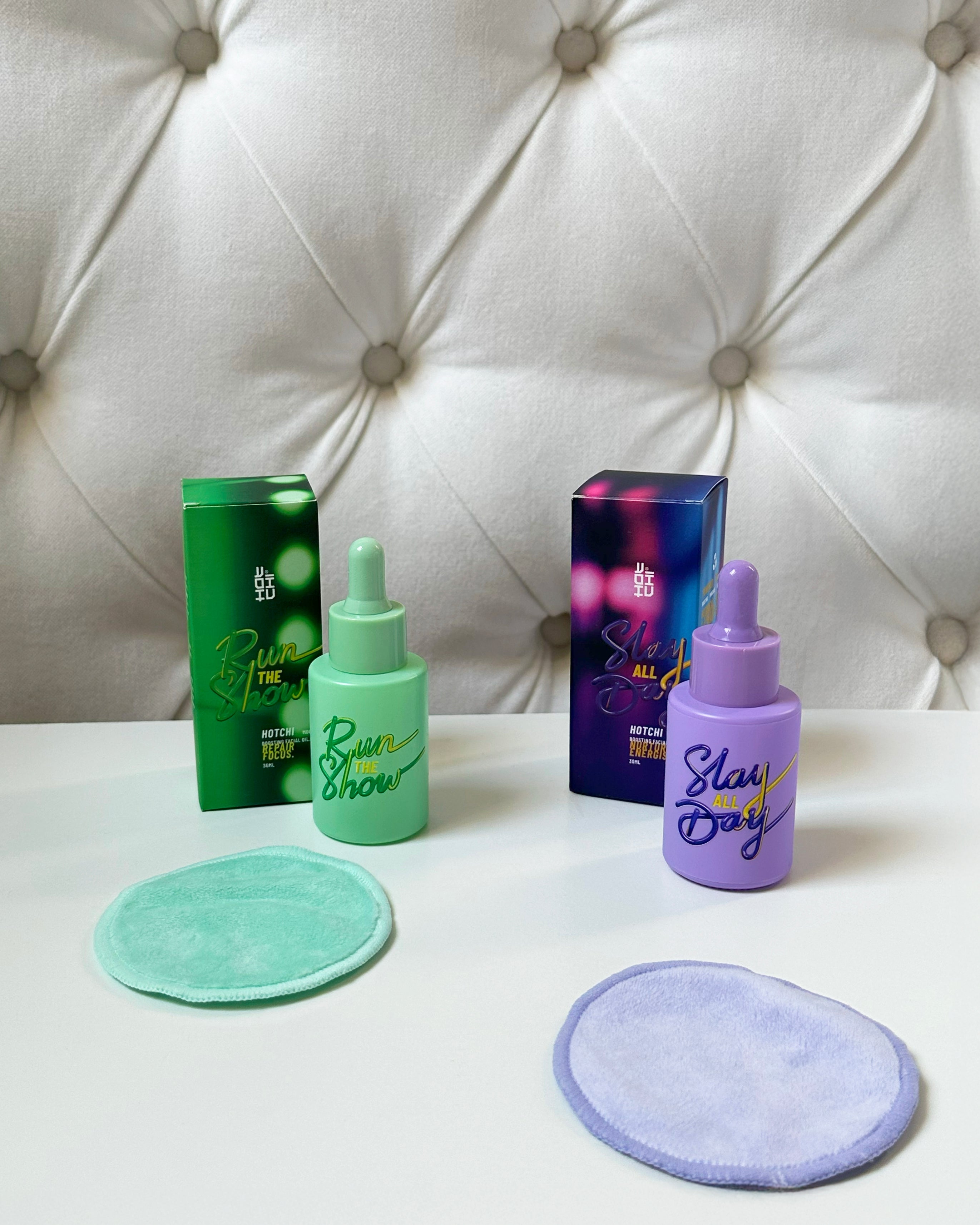 HotChi Slay All Day and Run The Show products displayed together