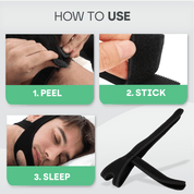 Instructions on how to use a black hair removal product with text labels.