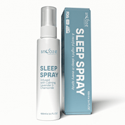 Sleep spray bottle with packaging on a white background