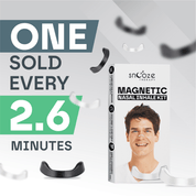Snooze Magnetic Nasal Inhaler Kit packaging with text about frequency of use on a white background