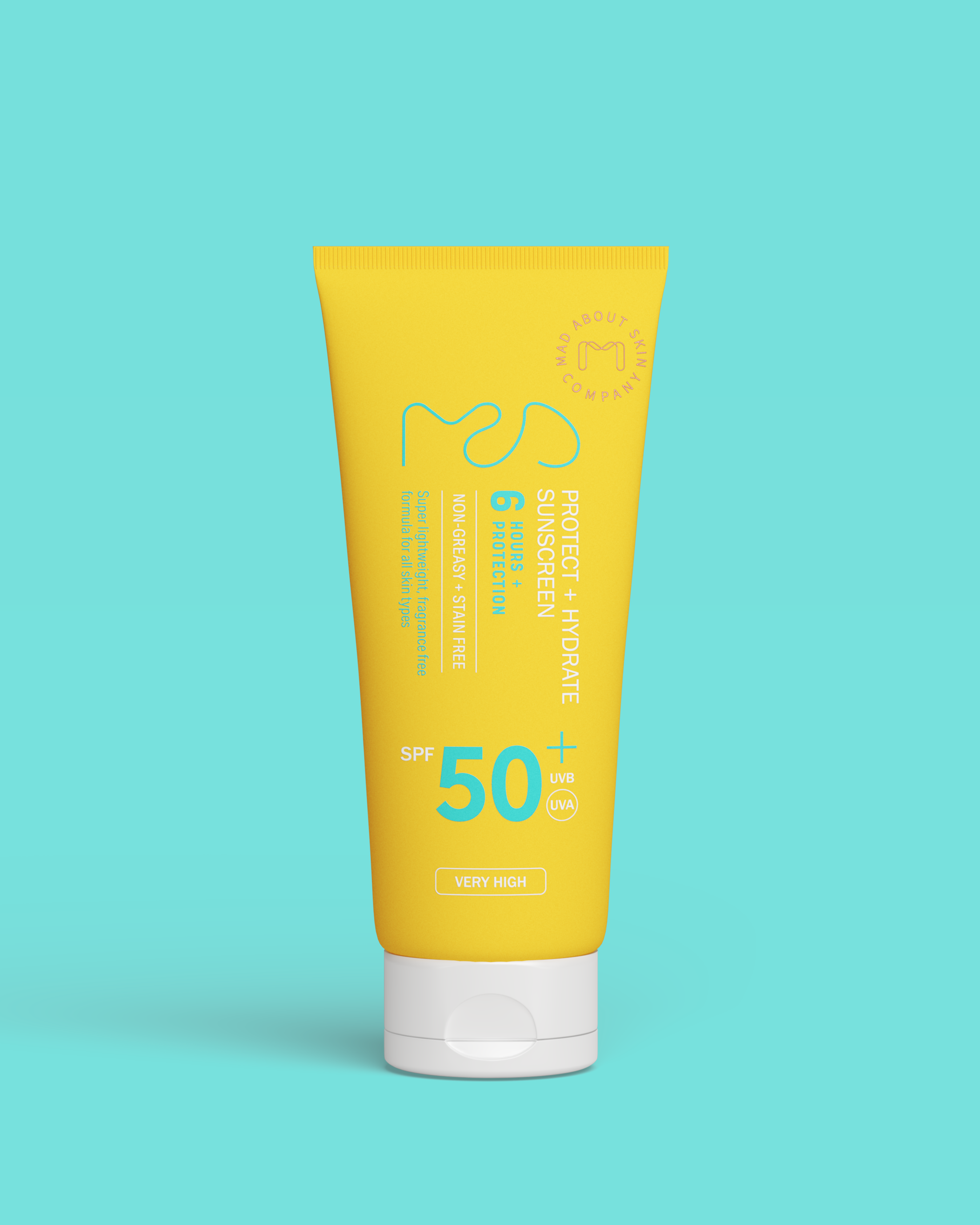 Ultra-light SPF moisturiser applied to skin, absorbing quickly while providing high-level sun protection and hydration.